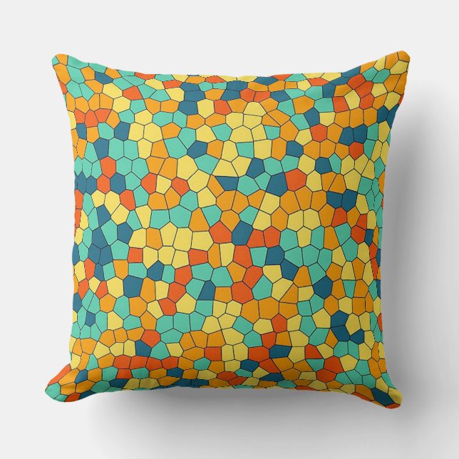 Coussin Motif mosaïque vibrant (Recto)