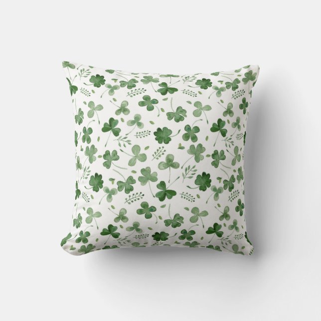 Coussin Motif mou de shamrock d'aquarelle (Recto)