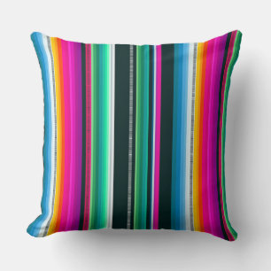 Coussin Motif multicolore à rayures serape de Cantina