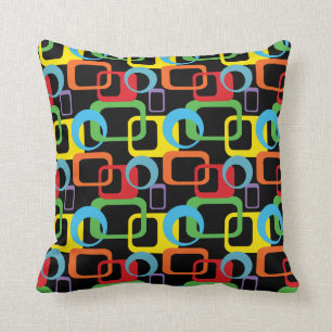 Coussin Motif multicolore rétro géométrique