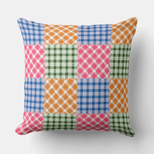 Coussin Motif multicouleur En vichy Patchwork