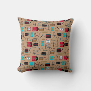Coussin Motif musical, Séance acoustique, Rock n Roll, Ind