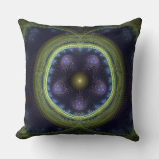 Coussin Motif mystique bleu fractal magique