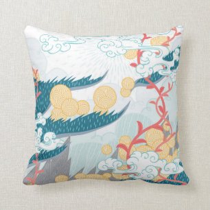 Coussin Motif naturel d'inspiration asiatique