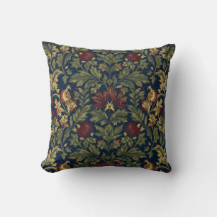 Coussin Motif Navy Grenade Floral William Morris
