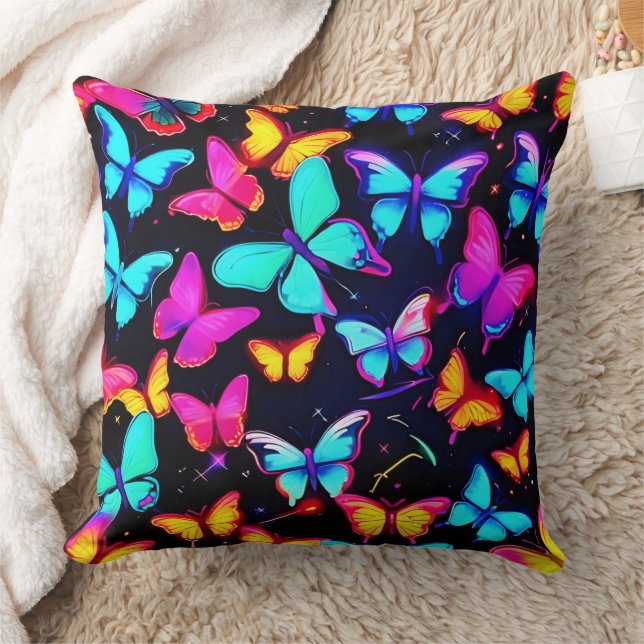 Coussin Motif néon papillon (Couverture)