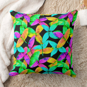 Coussin Motif Neonscape Leaf