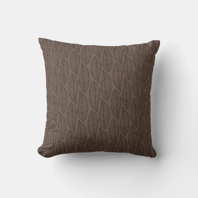 Coussin Motif No.1 - brun de feuille de couleur (Recto)