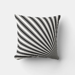 Coussin Motif noir blanc à rayures funky