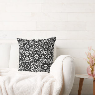Coussin Motif noir blanc mignon