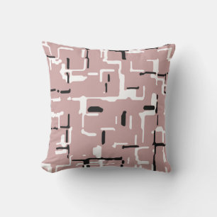 Coussin Motif Noir Blanc Rose Cool