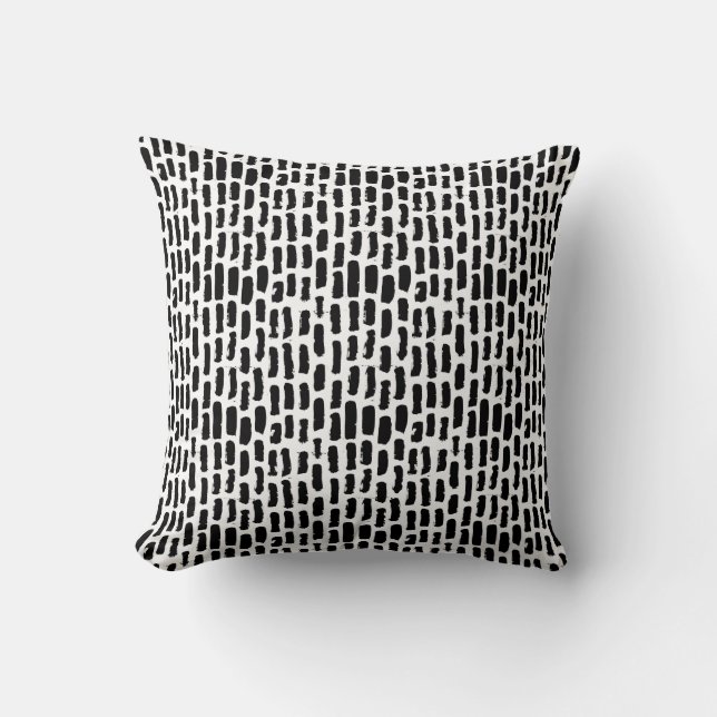 Coussin Motif noir de courses de brosse (Recto)