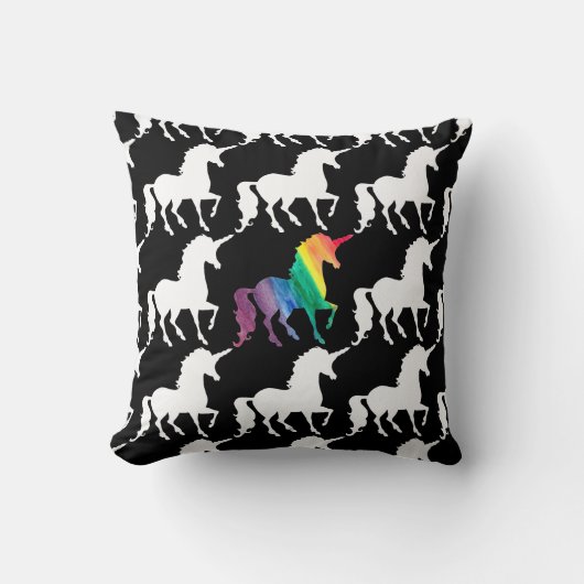 Coussin Motif noir et blanc d'arc-en-ciel magnifique de (Recto)