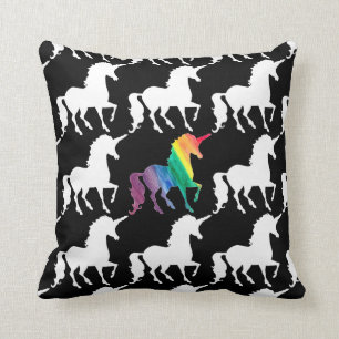Coussin Motif noir et blanc d'arc-en-ciel magnifique de