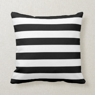 Coussin Motif noir et blanc de rayure