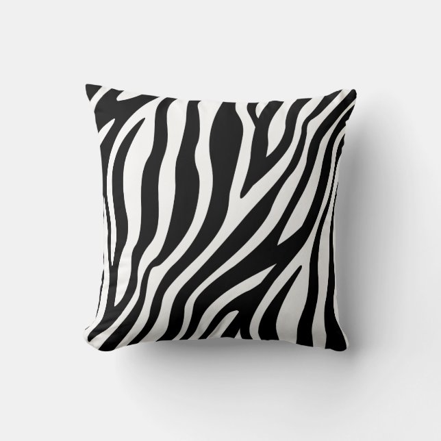Coussin Motif noir et blanc de rayures d'impression de (Recto)