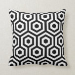 Coussin Motif noir et blanc élégant<br><div class="desc">Coussin géométrique noir et blanc.</div>