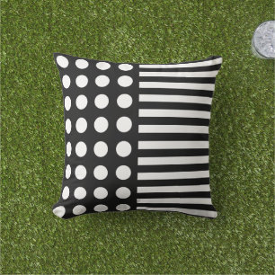 Coussin Motif Noir Et Blanc Moderne