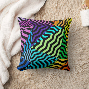 Coussin Motif noir et coloré abstrait géométrique
