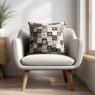 Coussin Motif noir et marron