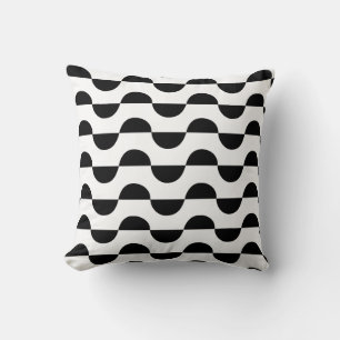 Coussin Motif noir moderne de demi-cercle
