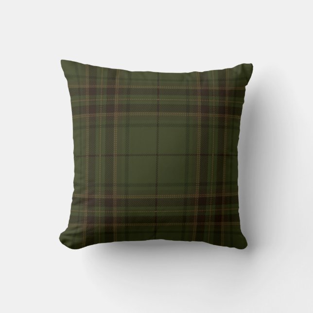 Coussin Motif noir vert-foncé d'écossais de plaid de (Recto)