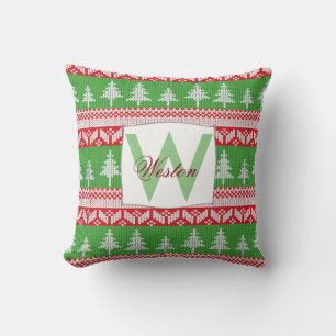 Coussin Motif norvégien des arbres de Noël alpins