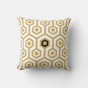 Coussin Motif Octagon moderne Parties scintillant blanche 