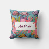Coussin Motif Octopus Kawaii Imprimer (Recto)