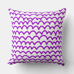 Coussin Motif ondulé - Violet sur Blanc