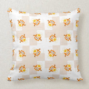 Coussin Motif orange d'illustration de hibou