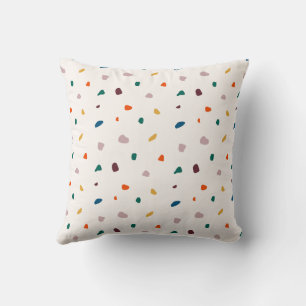 Coussin Motif orange foncé rétro Terazzo