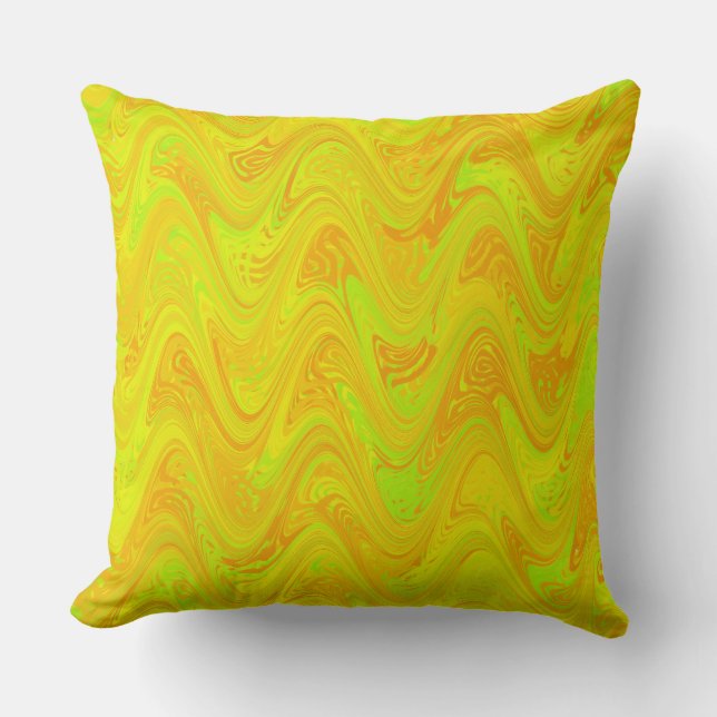 Coussin Motif orange jaune marbré (Recto)