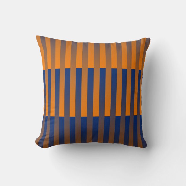 Coussin Motif orange violet rayé (Recto)