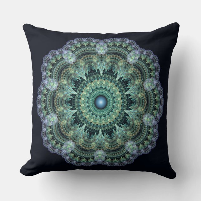 Coussin Motif oriental fractal (Recto)