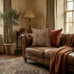 Coussin Motif oriental unique géométrique rétro élégant