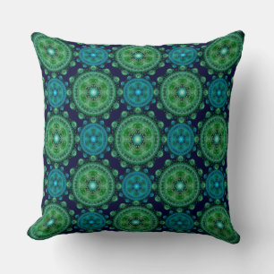 Coussin Motif oriental vert fractal