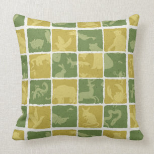 Coussin motif orienté de zoo