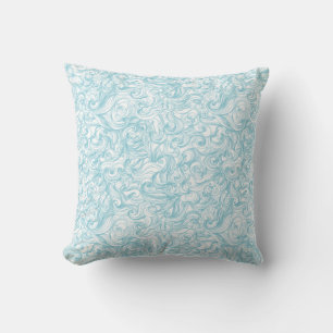 Coussin Motif ornemental élégant tourbillon bleu aqua