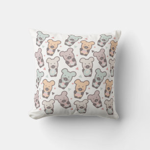 Coussin Motif Ours et Donuts pour Enfants