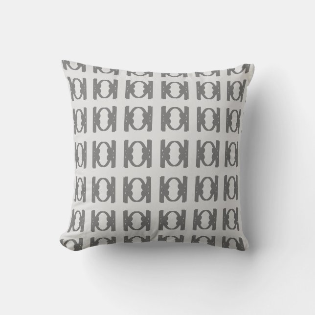 Coussin Motif ovale gris argent élégant (Recto)