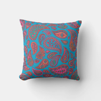 Coussin Motif Paisley à main vive
