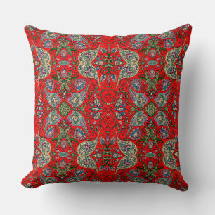 Coussin Motif paisley rouge élégant