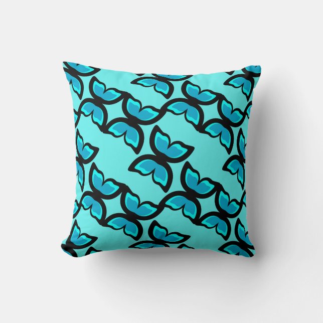 Coussin Motif Papillon Bleu (Recto)