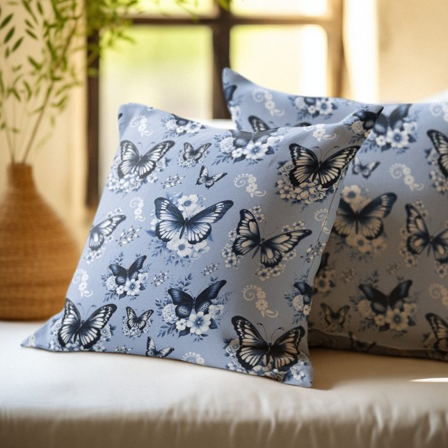 Coussin Motif papillon bleu (Créateur téléchargé)