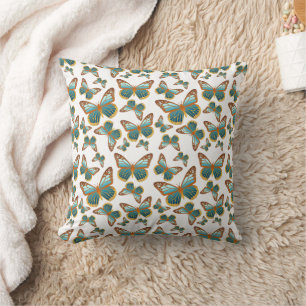 Coussin Motif papillon bleu dégradé
