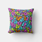 Coussin Motif Papillon Coloré (Recto)
