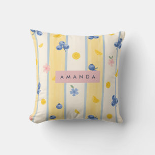 Coussin Motif Pastel Blueberry & Lemon personnalisé