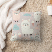 Coussin Motif Pastel Cute Alpaca (Couverture)