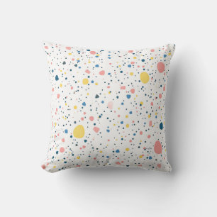 Coussin Motif Pastel de Points de Confettis en Terrazzo Mo
